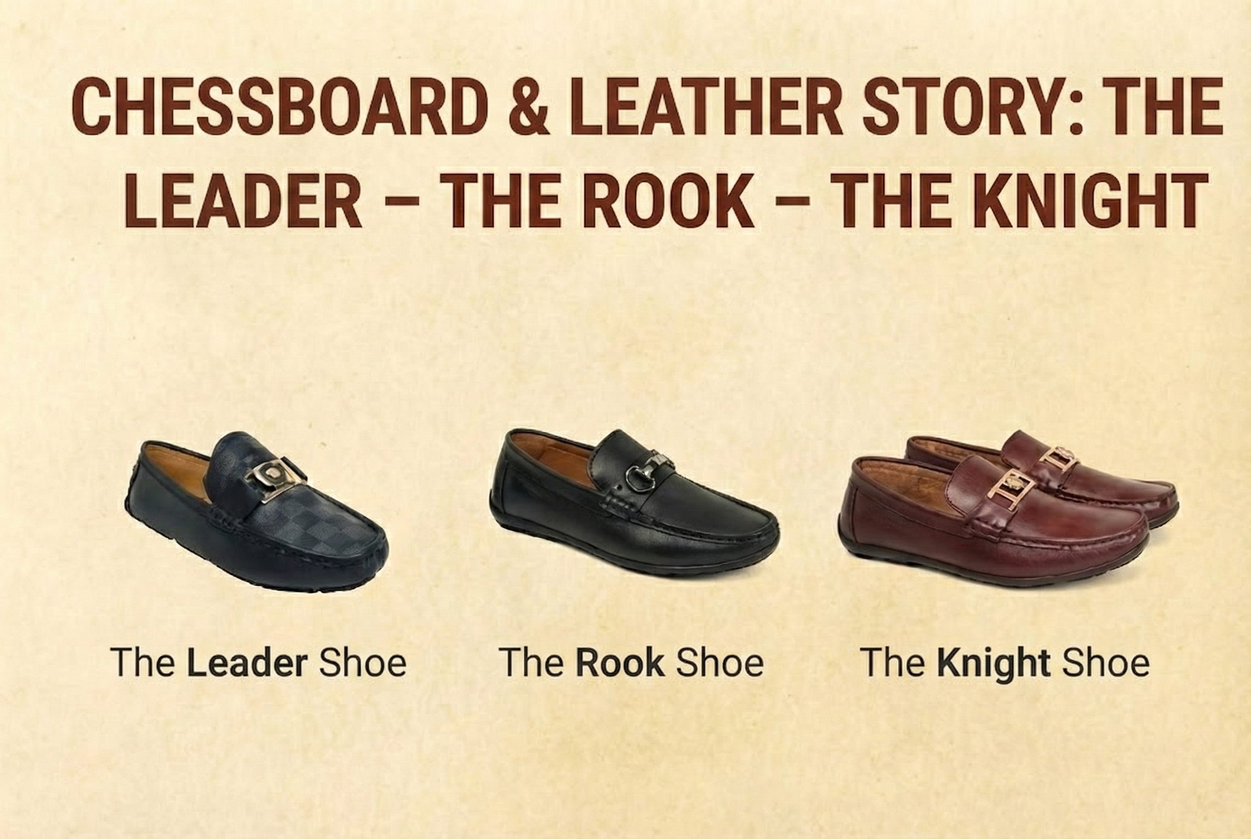 กระดานหมากรุก & ศิลปะแห่งหนังฟอก | THE LEADER – THE ROOK – THE KNIGHT