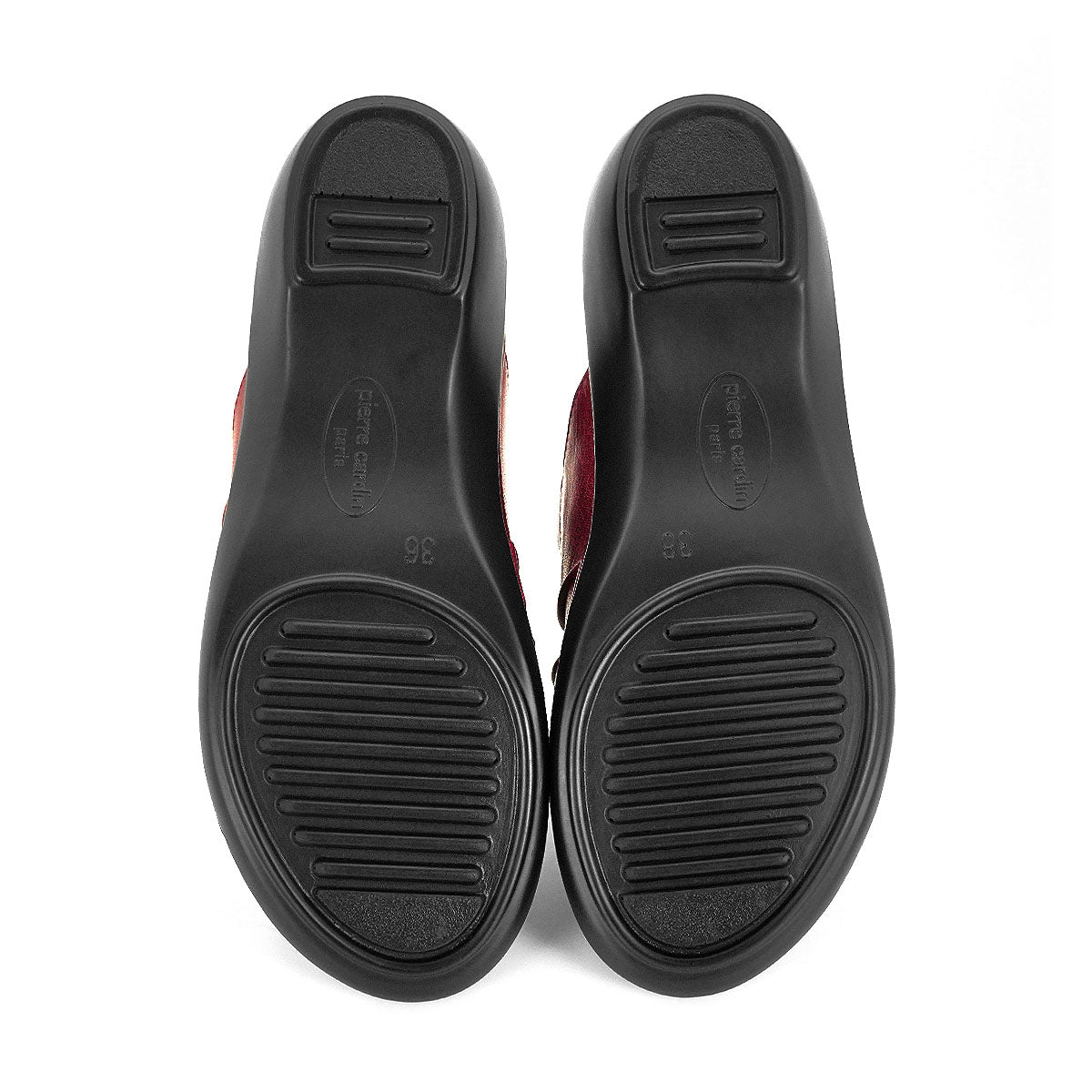 Pierre Cardin รองเท้าผู้หญิง รองเท้าแตะ รองเท้าแตะส้นแบน นุ่มสบาย ผลิตจากหนังแท้ สีแดงเบอรี่ รุ่น20SS230