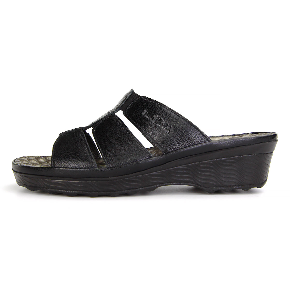 Pierre Cardin รองเท้าแตะหนังแท้ ทรงสวม สีแดงเบอร์รี่ ไซส์ 36–42 รุ่น 21SS245