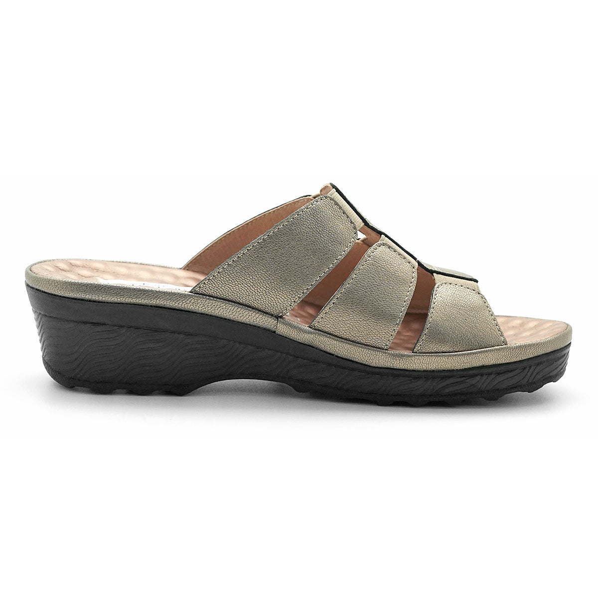 Pierre Cardin รองเท้าแตะหนังแท้ ทรงสวม สีแดงเบอร์รี่ ไซส์ 36–42 รุ่น 21SS245