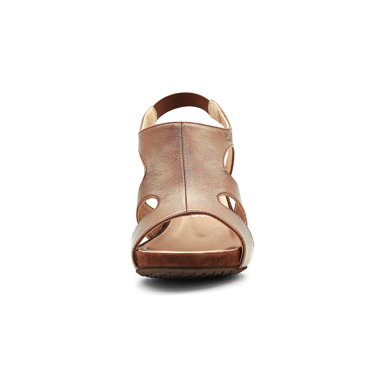 Pierre Cardin รองเท้าผู้หญิง รองเท้าส้นสูง นุ่มสบาย ผลิตจากหนังแท้ สีบรอนซ์ทอง รุ่น 21SS256