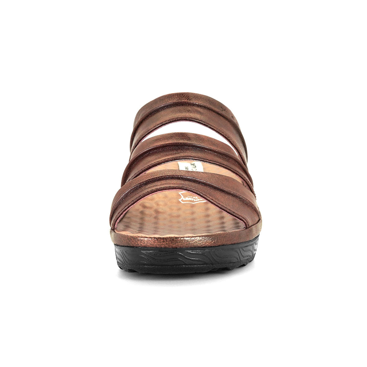 Pierre Cardin รองเท้าผู้หญิง รองเท้าแตะ รองเท้าแตะส้นแบน นุ่มสบาย ผลิตจากหนังแท้ สีน้ำตาล รุ่น22SS254