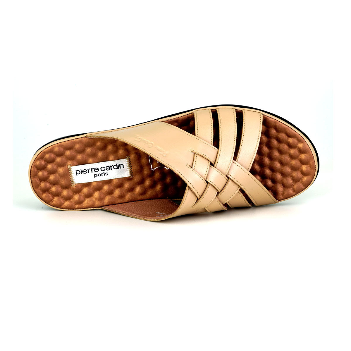 Pierre Cardin รองเท้าผู้หญิง รองเท้าแตะแบบลำลองหญิง รองเท้าส้นแบนแบบรัดส้น นุ่มสบาย ผลิตจากหนังแท้  ไซส์ 28SS158