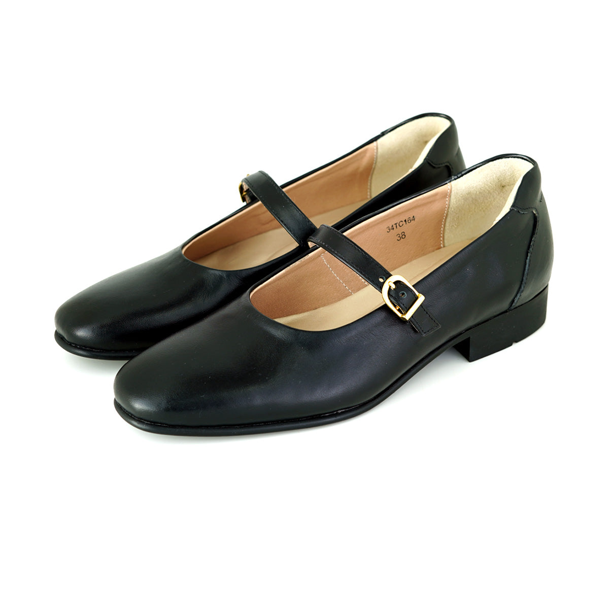 Pierre Cardin รองเท้าคัทชูผู้หญิง แมรี่เจน  ส้นแบน  ผลิตจากหนังแท้ สีน้ำตาลอ่อน รุ่น 34TC164