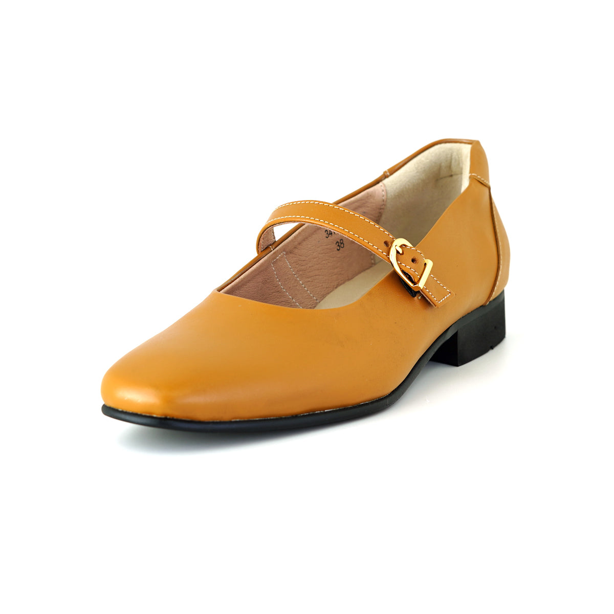 Pierre Cardin รองเท้าคัทชูผู้หญิง แมรี่เจน ส้นแบน ผลิตจากหนังแท้ สีน้ำตาลอ่อน รุ่น 34TC164