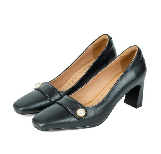 Pierre Cardin รองเท้าผู้หญิง รองเท้าส้นสูง รองเท้าส้นสูงทรง Pump นุ่มสบาย ผลิตจากหนังแท้ รุ่น 52AD142