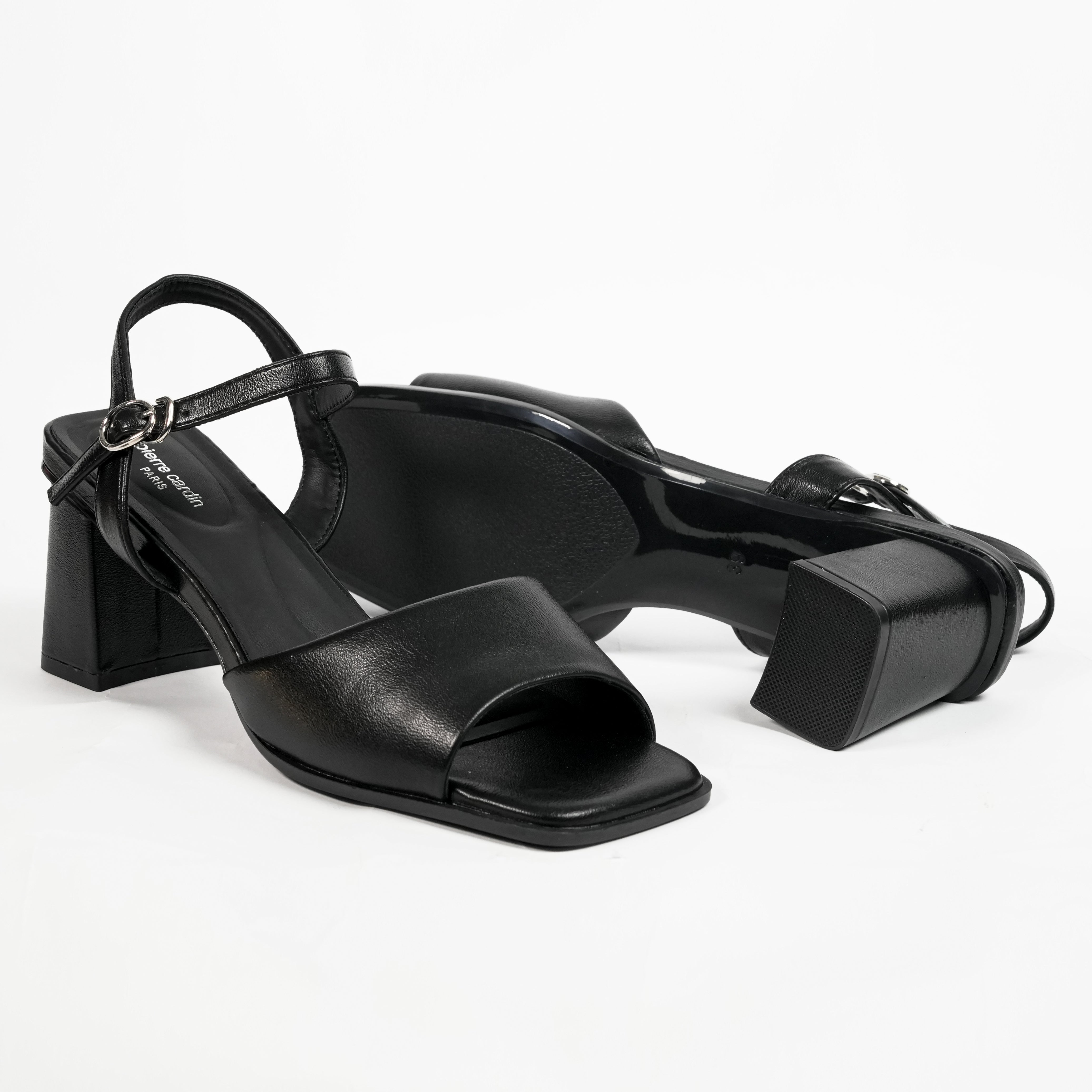 รองเท้า Sandal ส้นสูงผู้หญิง Pierre Cardin หนังสังเคราะห์ สไตล์เรียบหรูทันสมัย ใส่สบาย แมตช์ง่าย – Women Shoes 55VM185