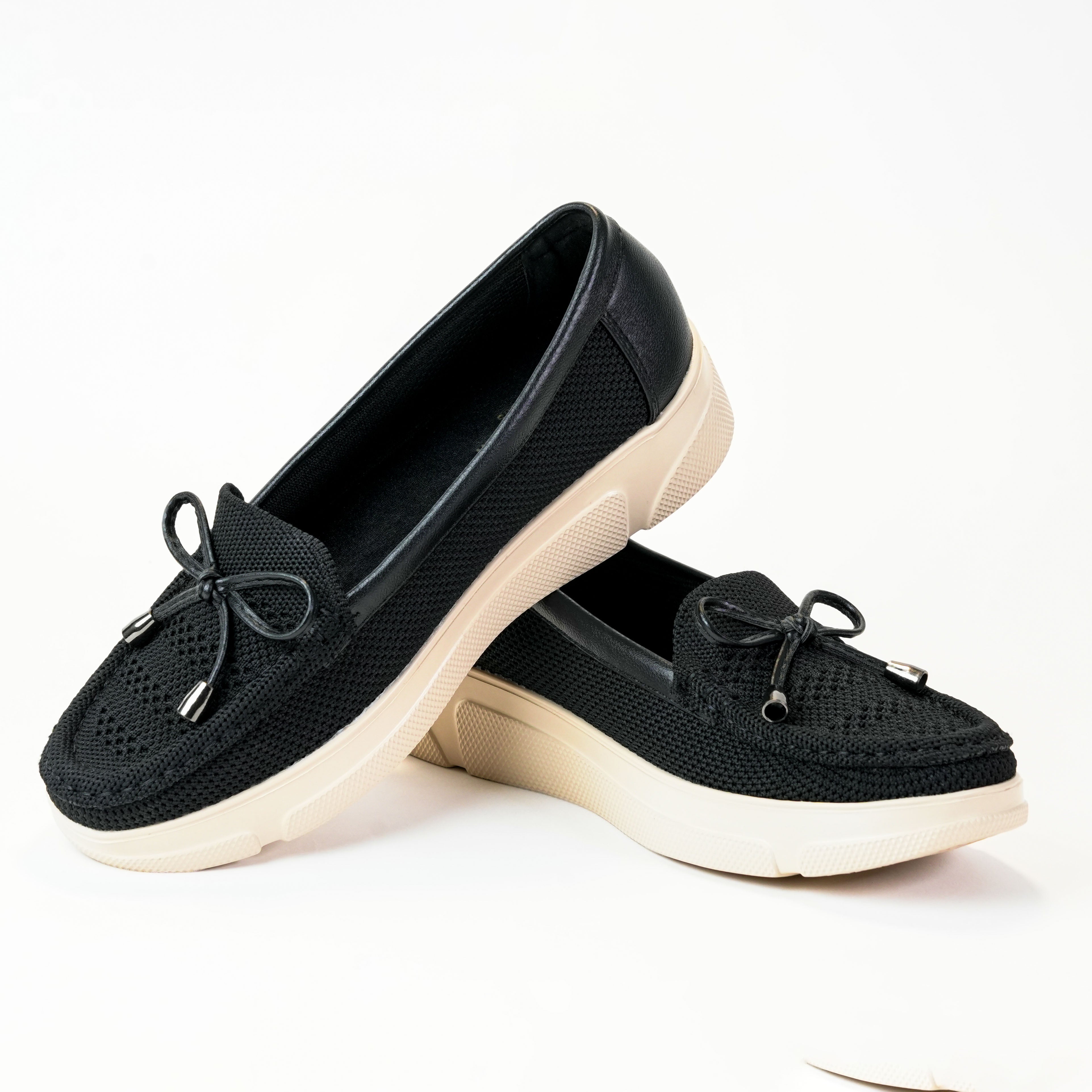 รองเท้า Loafer ผู้หญิง Pierre Cardin ผ้า Knit ผสมหนังสังเคราะห์ น้ำหนักเบา ระบายอากาศดี ใส่สบาย สไตล์โมเดิร์น – Women Shoes 55VD181