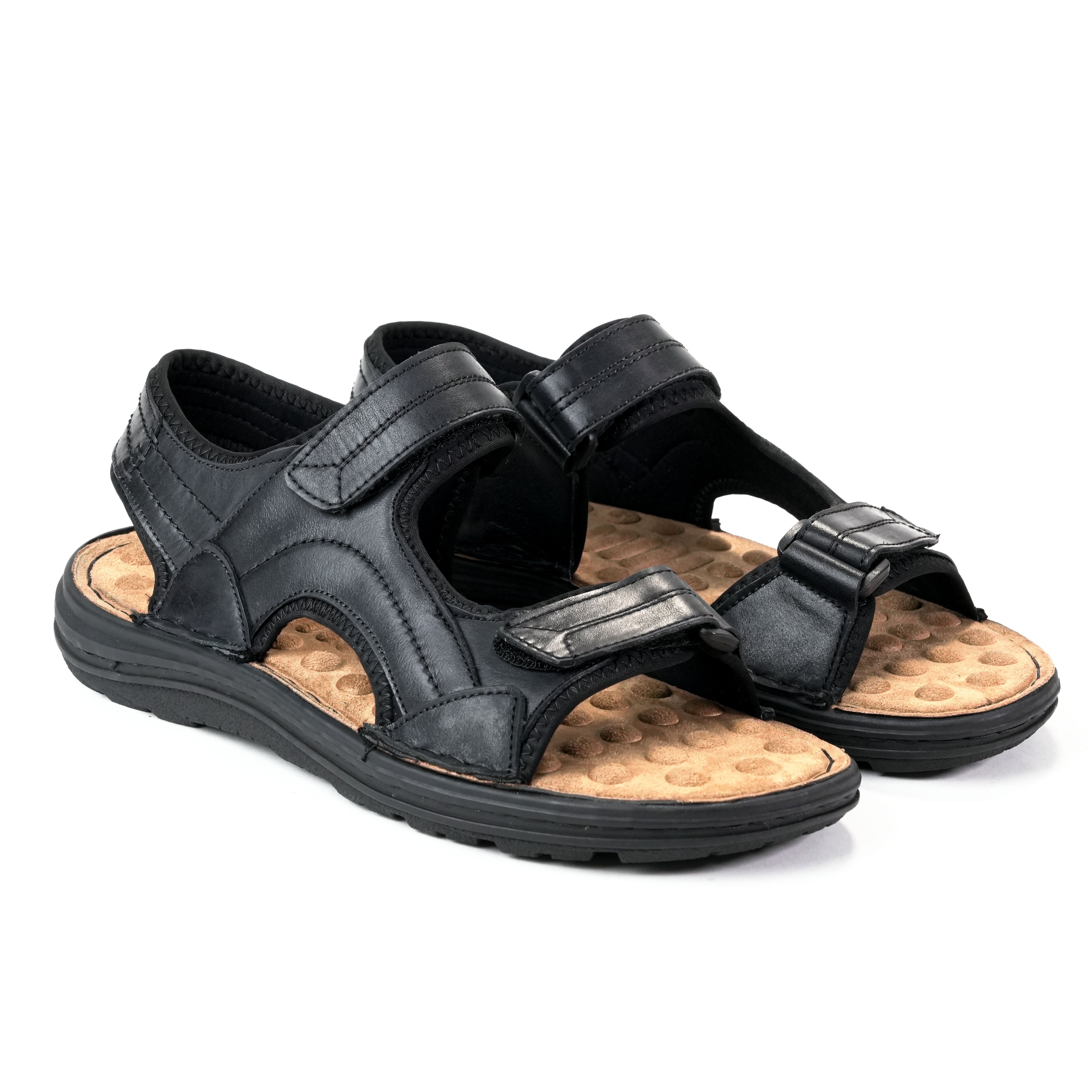 รองเท้า Sandal ผู้ชาย Pierre Cardin หนังแท้ สายปรับได้ แบบตีนตุ๊กแก พื้นนวด ใส่สบาย กันลื่น – Men Shoes 75VS194