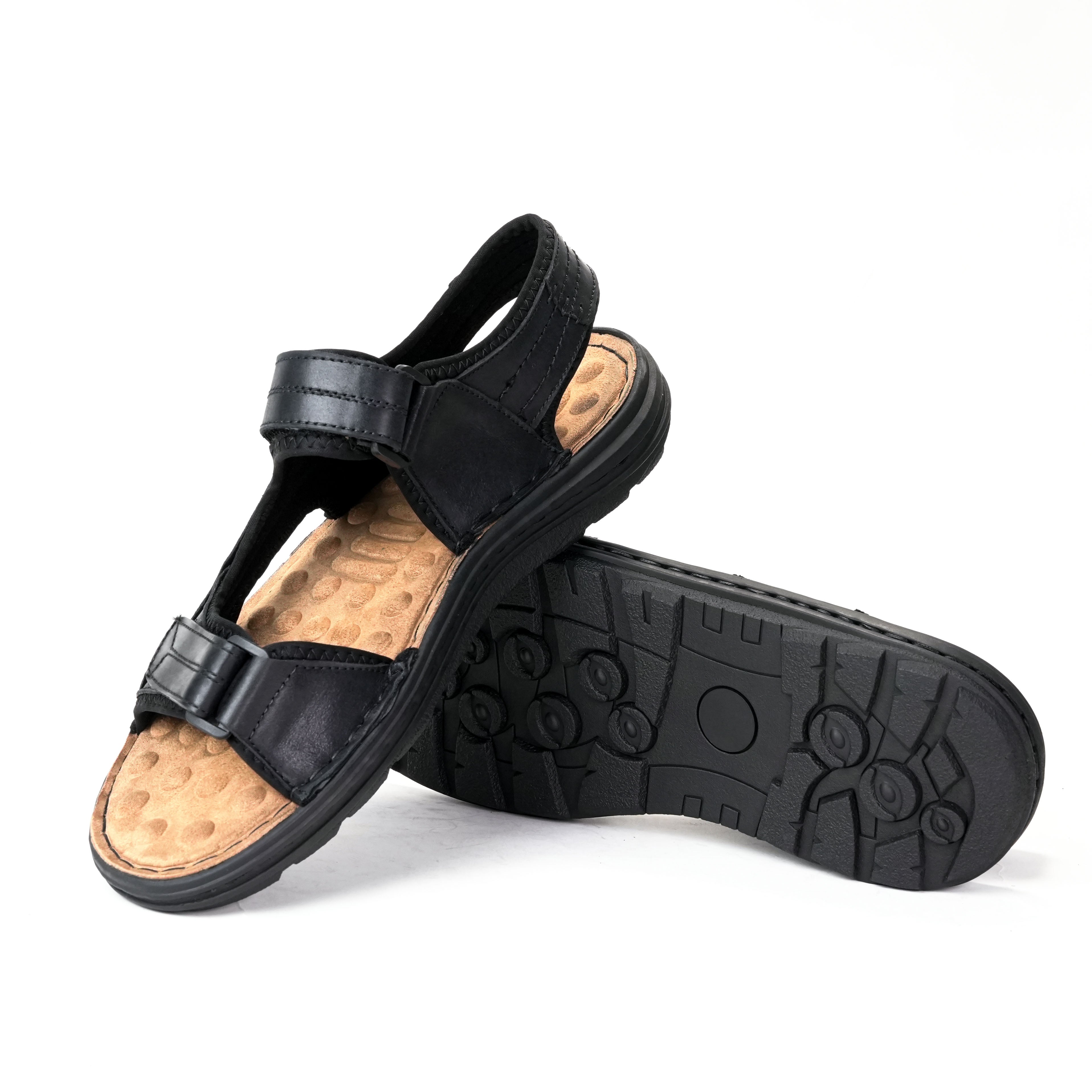 รองเท้า Sandal ผู้ชาย Pierre Cardin หนังแท้ สายปรับได้ แบบตีนตุ๊กแก พื้นนวด ใส่สบาย กันลื่น – Men Shoes 75VS194