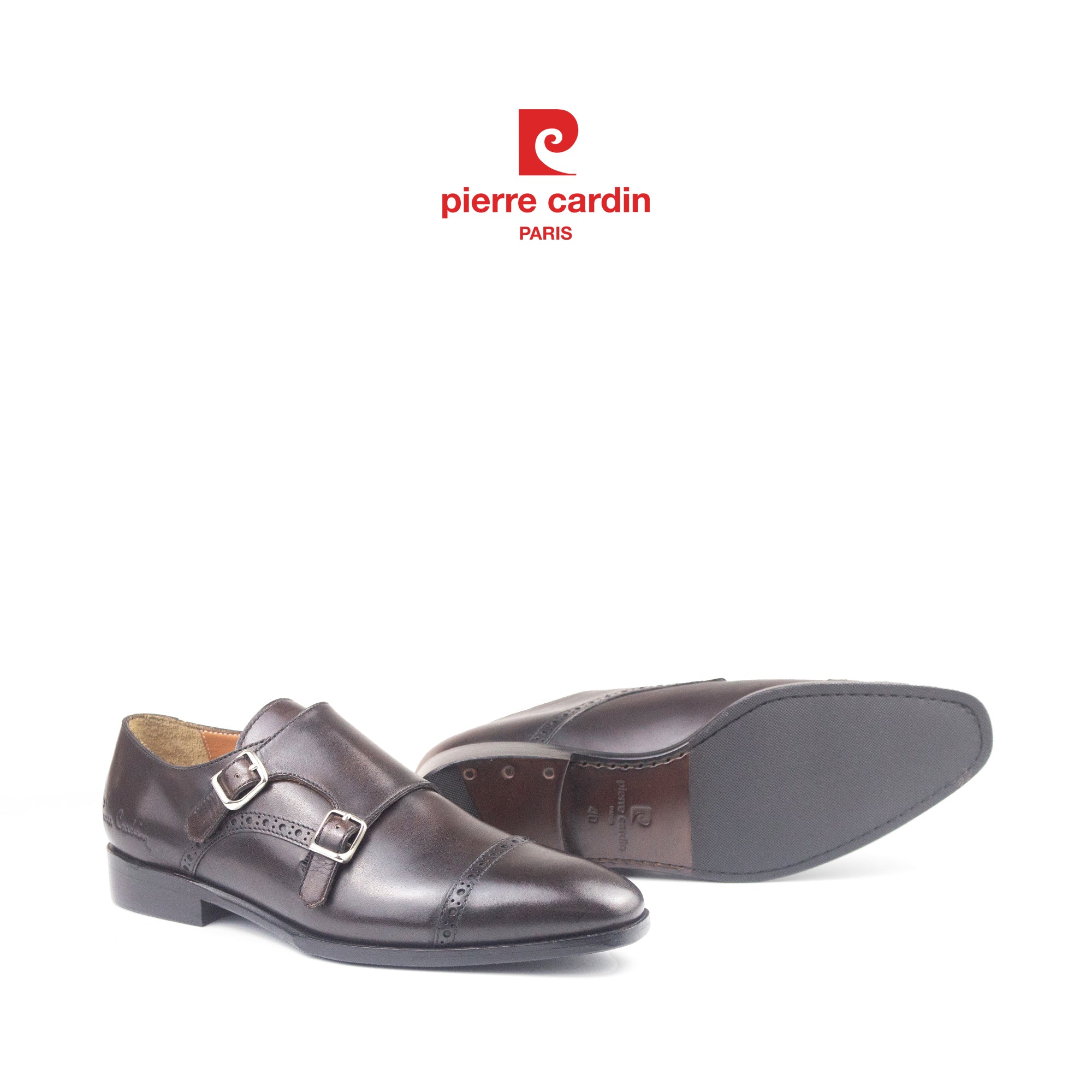 รองเท้าหนังผู้ชาย Double Monkstrap ระดับพรีเมียม Pierre Cardin - PCMFWLH 363