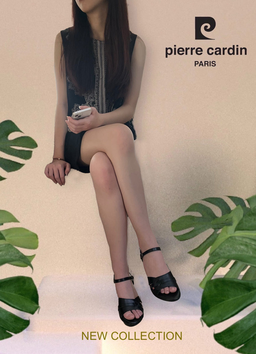 Pierre Cardin รองเท้าผู้หญิง รองเท้าส้นสูง นุ่มสบาย ผลิตจากหนังแท้ รุ่น 33PS806