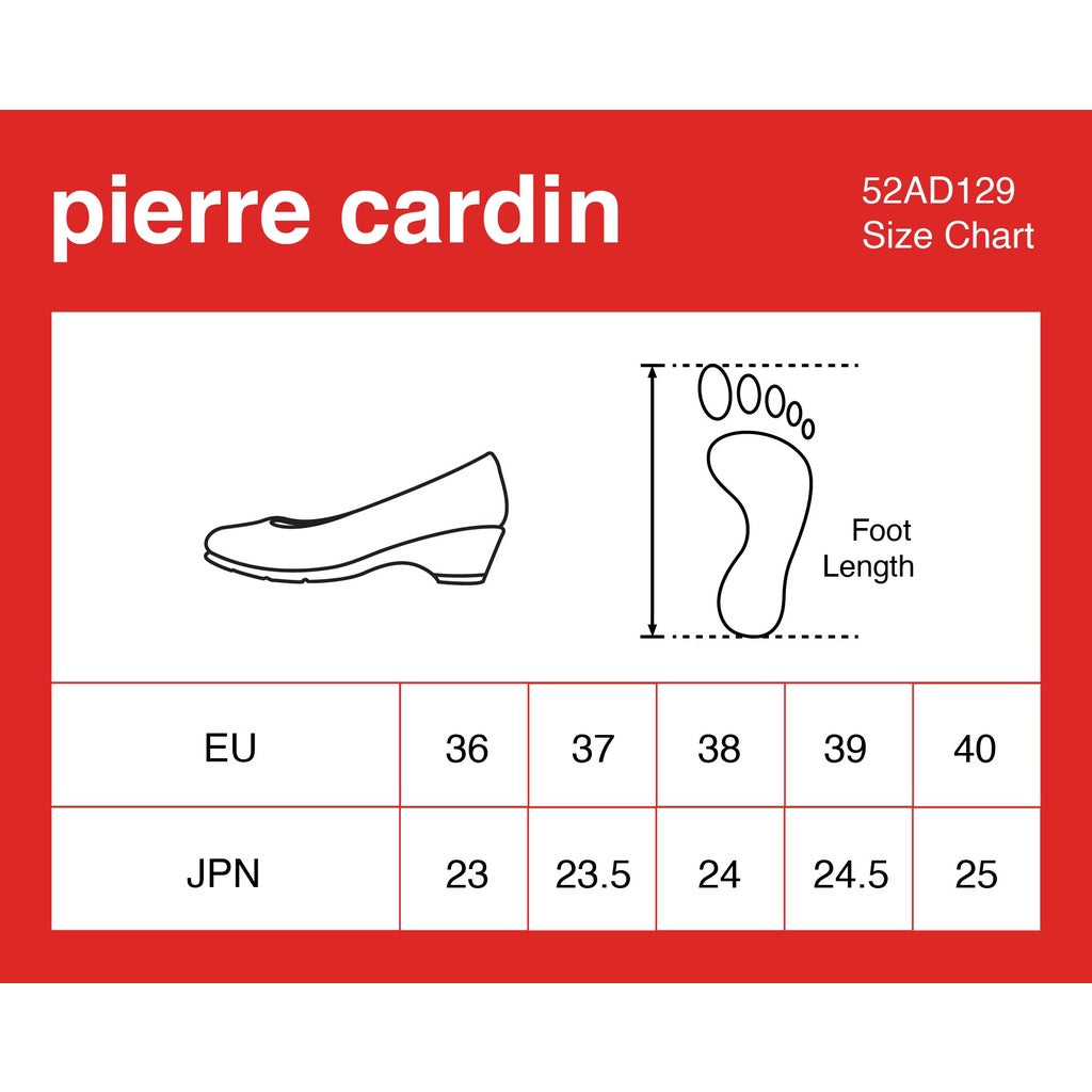 Pierre Cardin รองเท้าคัทชูผู้หญิง ส้นแบน นุ่มสบาย ผลิตจากหนังแท้ สีดำ รุ่น 52AD129