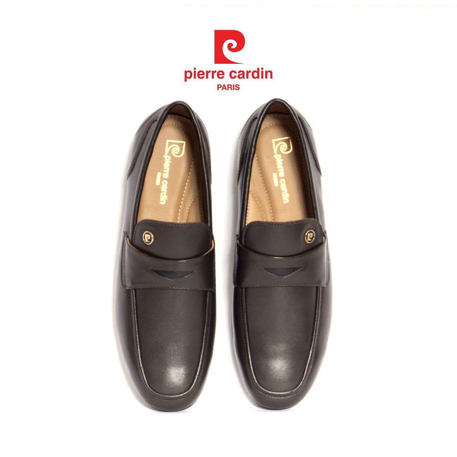 รองเท้าโลฟเฟอร์ผู้ชาย Pierre Cardin หนังวัวแท้ พื้นยางกันลื่น โลโก้เรียบหรู รุ่น 528