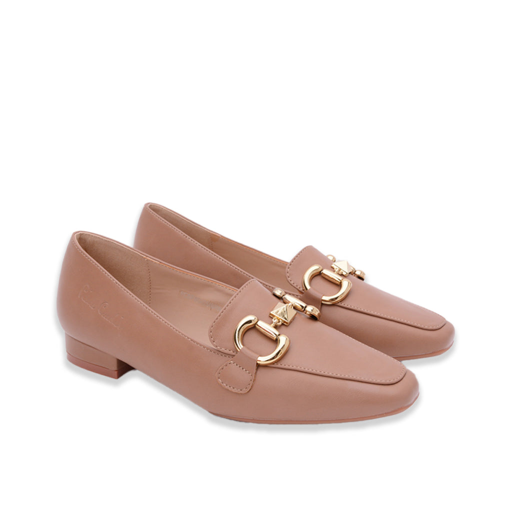 รองเท้าบัลเล่ต์ผู้หญิง Pierre Cardin หนังนุ่มสบาย พื้นสูง 2 ซม. สายรัดแฟชั่น ไม่ทำให้เจ็บเท้า รุ่น 254