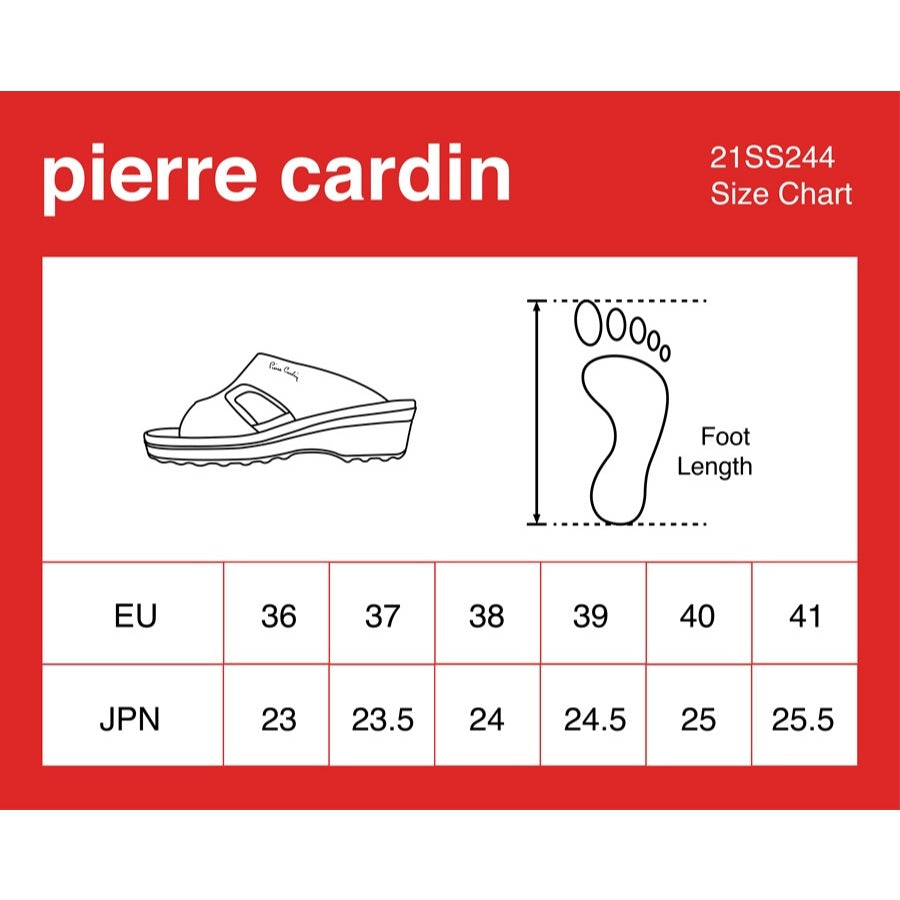 Pierre Cardin รองเท้าแตะผู้หญิง เพื่อสุขภาพ นุ่มสบาย ผลิตจากหนังแท้ สีน้ำตาล รุ่น 21SS244