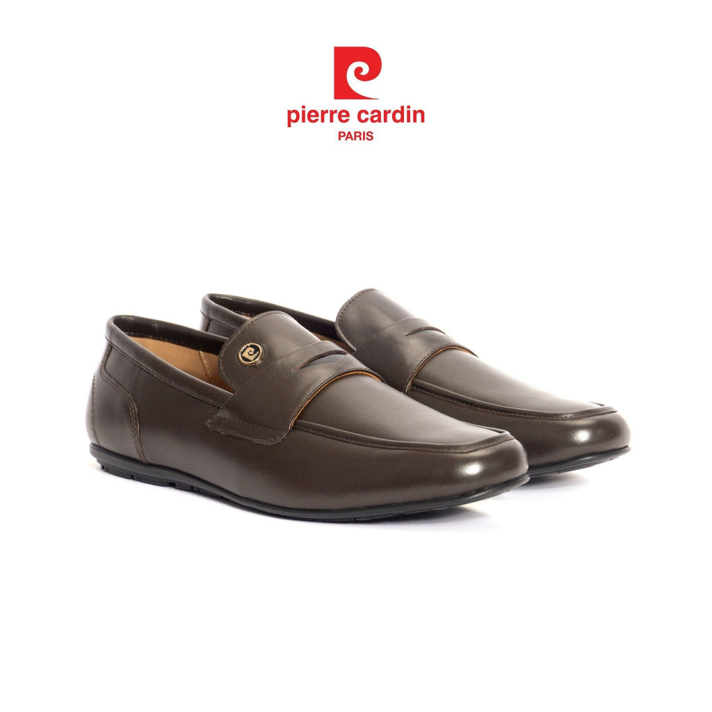 รองเท้าโลฟเฟอร์ผู้ชาย Pierre Cardin หนังวัวแท้ พื้นยางกันลื่น โลโก้เรียบหรู รุ่น 528