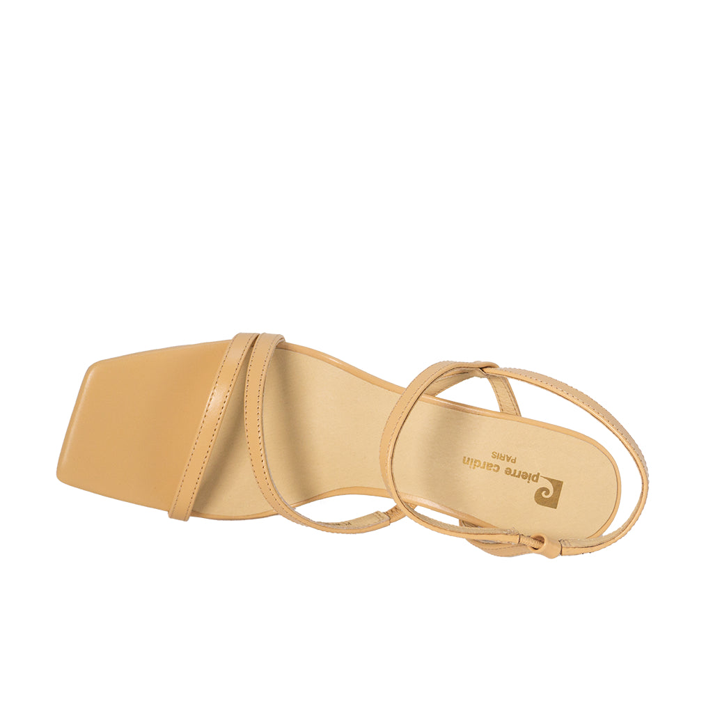 รองเท้าส้นสูงผู้หญิง 7 ซม. Pierre Cardin ประดับเชือกหนังแท้คุณภาพสูง พื้นโลหะหรูหรา - 242