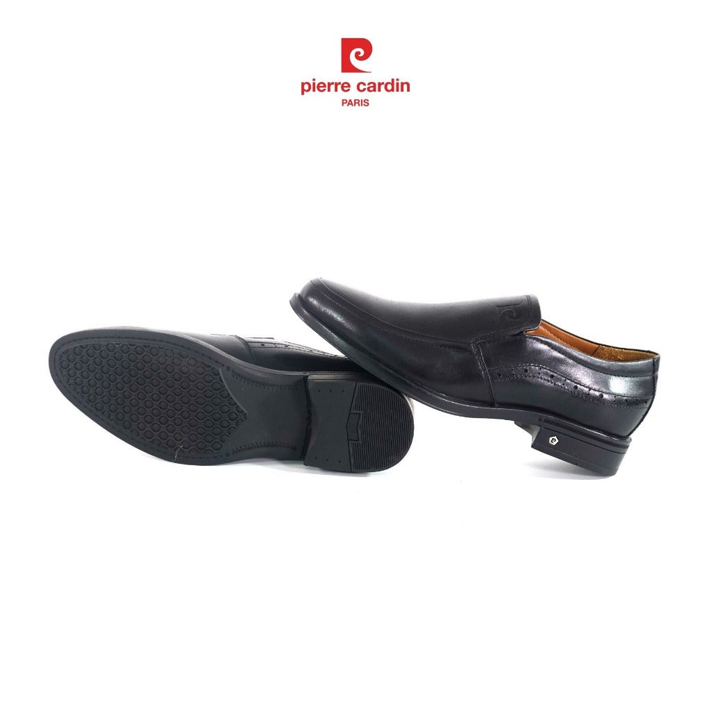รองเท้าหนังผู้ชาย Pierre Cardin แบบ Loafer หนังวัวนัปป้าพรีเมียม พื้นหนังทำมือ ลายเจาะรู รุ่น 354