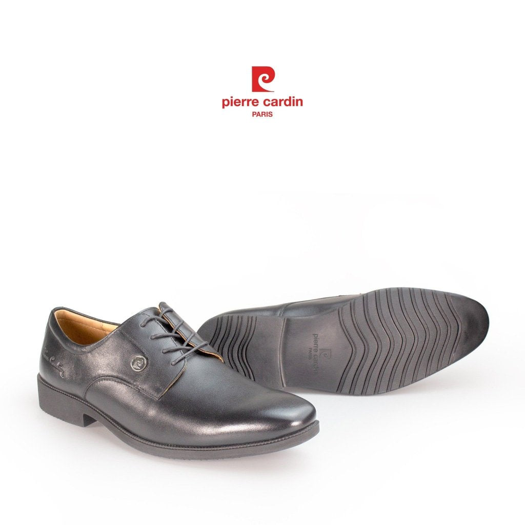 รองเท้าหนังผู้ชาย Pierre Cardin ฝรั่งเศส สไตล์ Derby หนังวัวแท้ พื้นยาง รุ่น 766