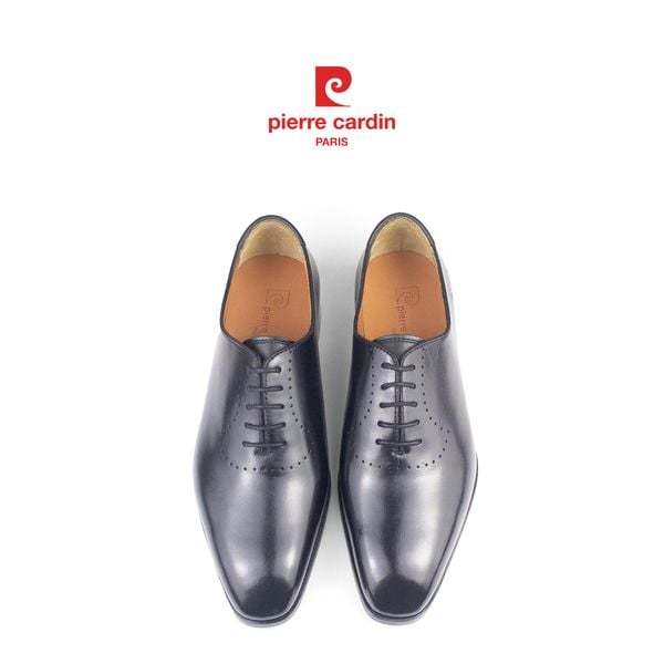รองเท้าหนังผู้ชาย Pierre Cardin ทรง Wholecut Oxford หนังวัวแท้ พื้นเย็บหนังทำมือ ดีไซน์ขัดเงาหรูหรา รุ่น 365