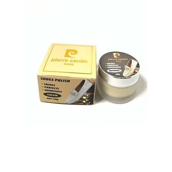ครีมขัดรองเท้า Pierre Cardin จากฝรั่งเศส ช่วยทำให้ผิวหนังเงางาม แก้รอยแตกและรอยย่น สำหรับรองเท้าหนังสุภาพบุรุษ ขนาด 45 ก