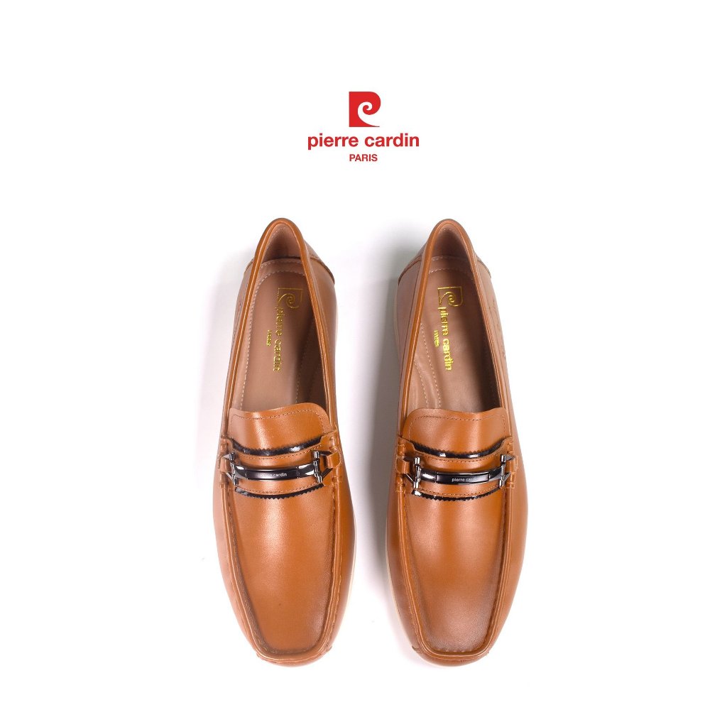 รองเท้าหนังสลิปออนผู้ชาย Pierre Cardin หนังวัวเกรดพรีเมียม ดีไซน์โลโก้โลหะกันสนิม พื้นยางกันลื่น รุ่น 522