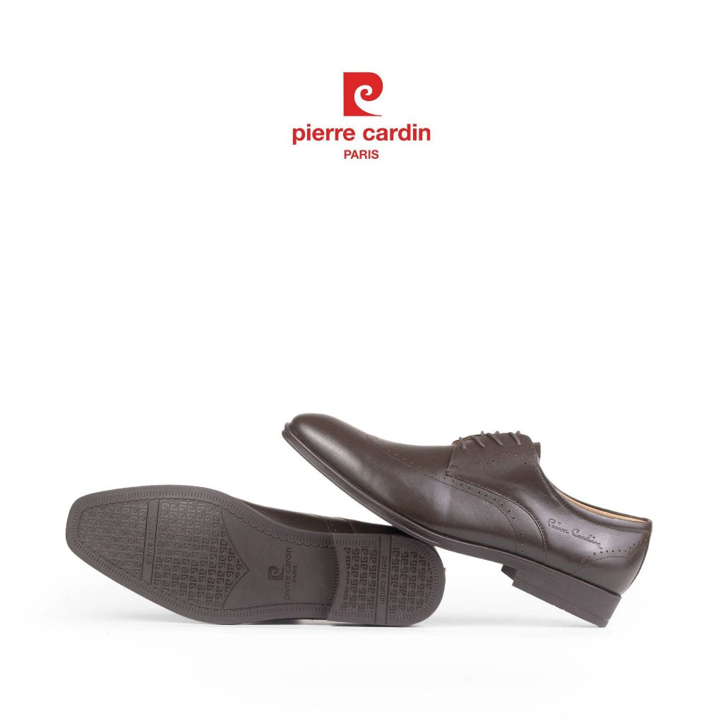 รองเท้าหนังผู้ชาย Pierre Cardin ฝรั่งเศส ทรง Derby หนังวัวนัปป้า พื้นยางหล่อกันลื่น รุ่น 770