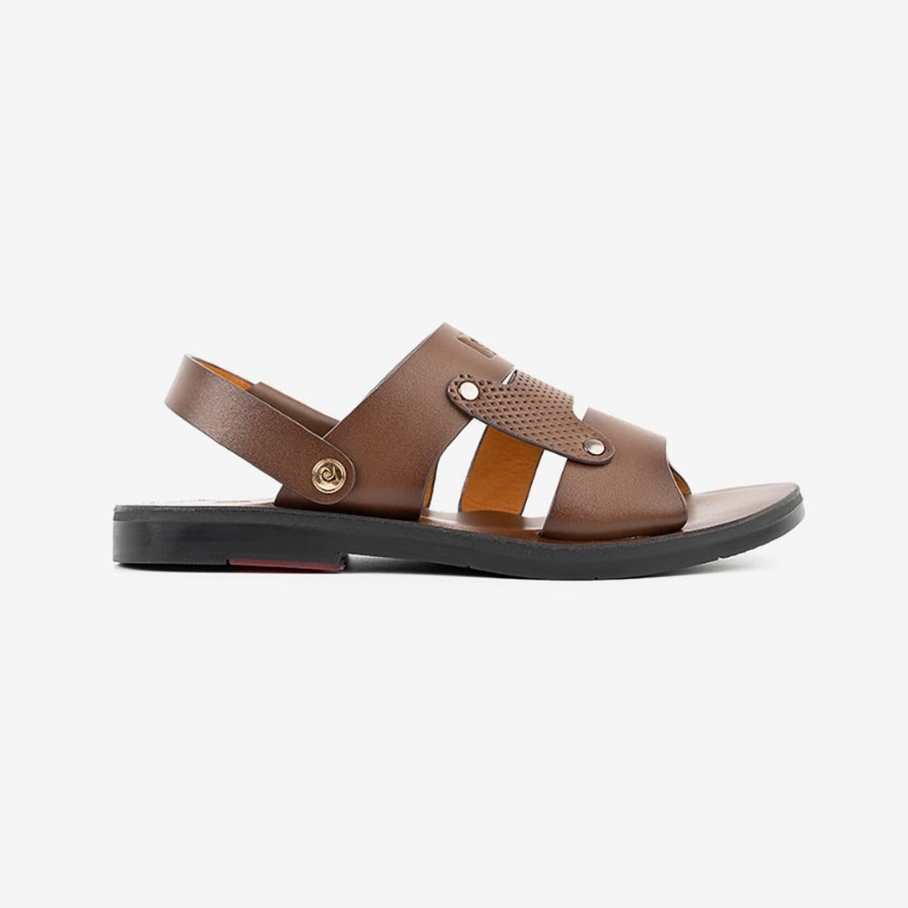 รองเท้าแตะผู้ชาย Pierre Cardin ฝรั่งเศส สายคาดกว้าง พร้อมสายรัดส้น ทำจากหนังวัวแท้ พื้นยาง รุ่น 148