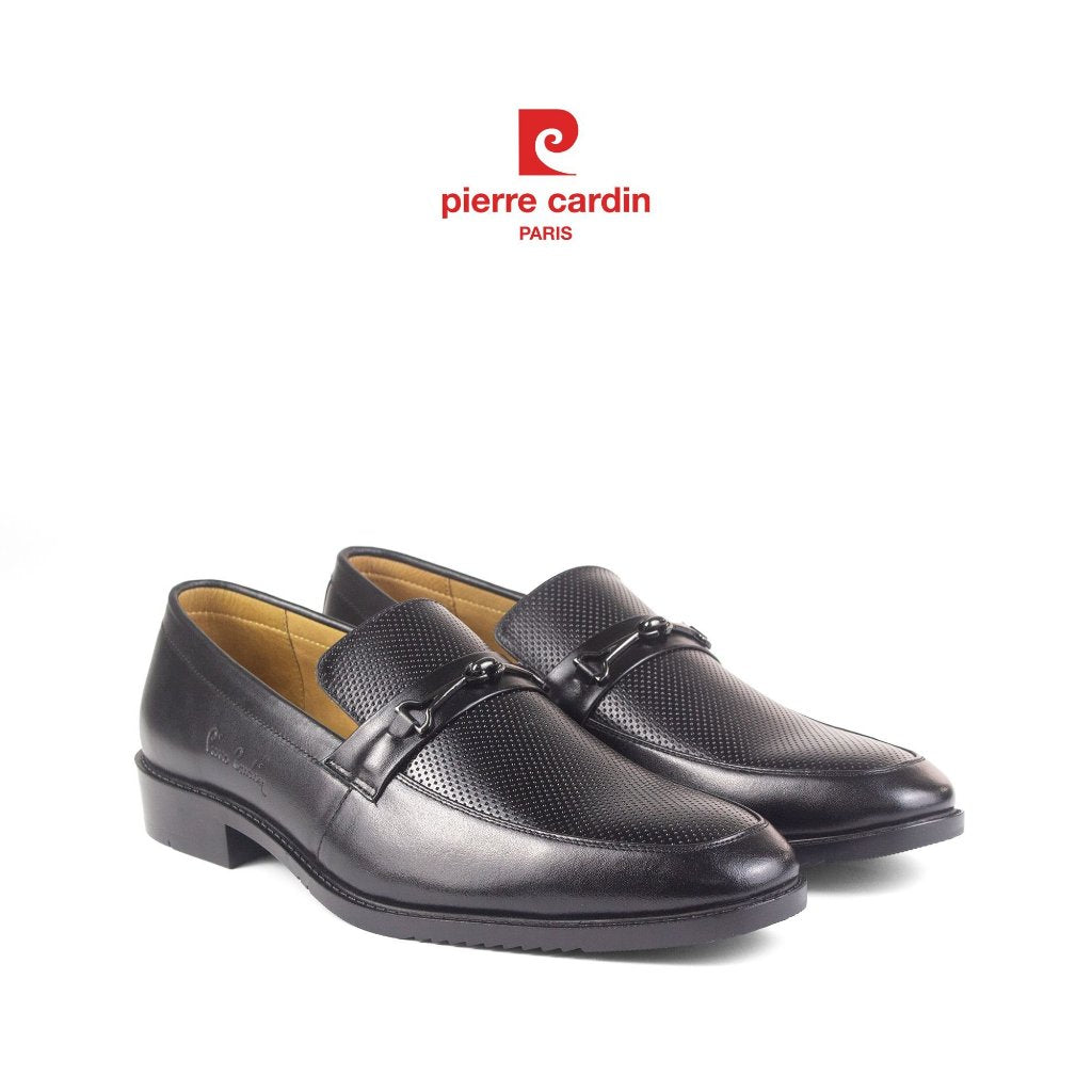 รองเท้าหนัง Loafer ผู้ชาย Pierre Cardin ฝรั่งเศส หนังวัวแท้ พื้นยางกันลื่น ดีไซน์ตัวล็อกโลหะ รุ่น 780