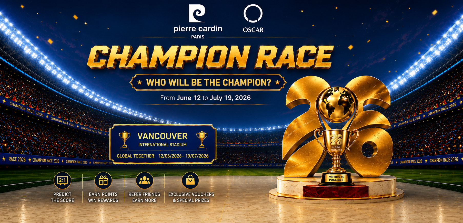 Champion Race 2026 Thailand – ทายผลฟุตบอลโลก 2026 กับ Pierre Cardin Thailand และลุ้นรับรางวัลสุดพิเศษ