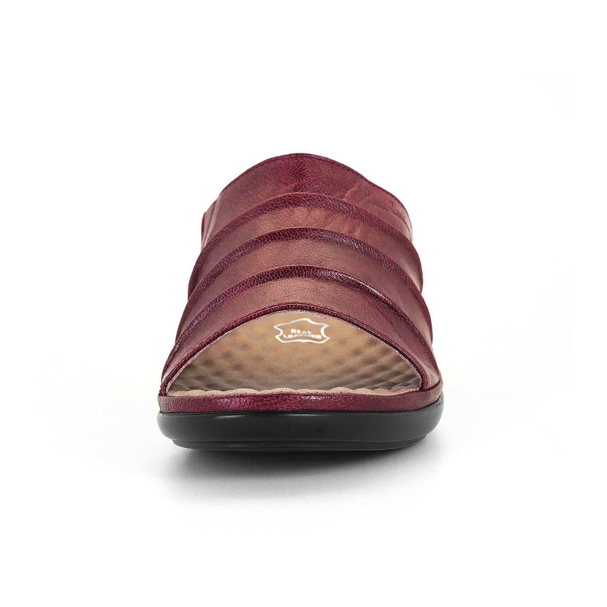 Pierre Cardin รองเท้าผู้หญิง รองเท้าแตะ รองเท้าแตะส้นแบน นุ่มสบาย ผลิตจากหนังแท้ สีแดงเบอรี่  รุ่น20SS230