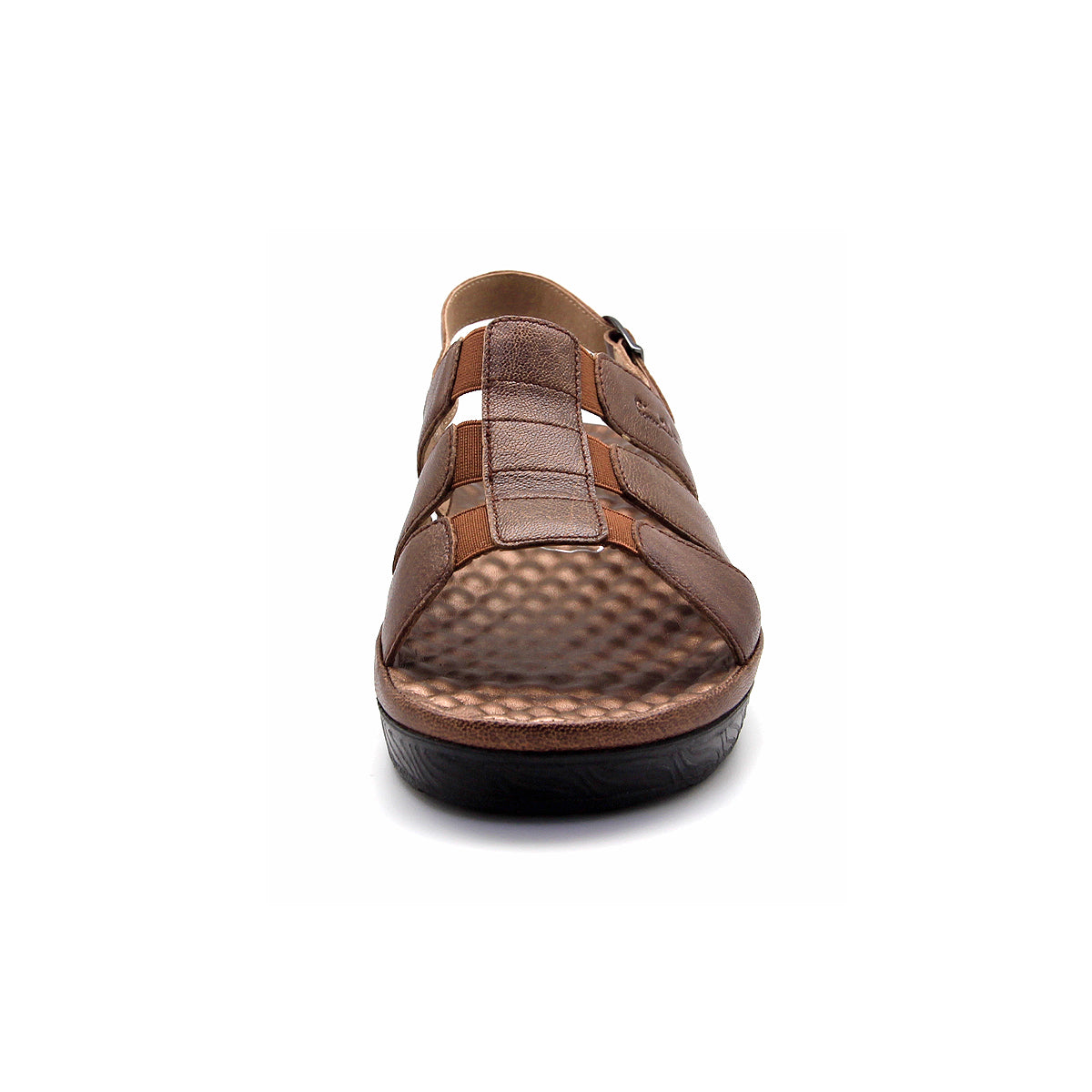 Pierre Cardin รองเท้าผู้หญิง รองเท้าแตะแบบลำลองหญิง รองเท้าส้นแบนแบบรัดส้น นุ่มสบาย ผลิตจากหนังแท้ สีบรอนซ์ทอง ไซส์ 21SS242