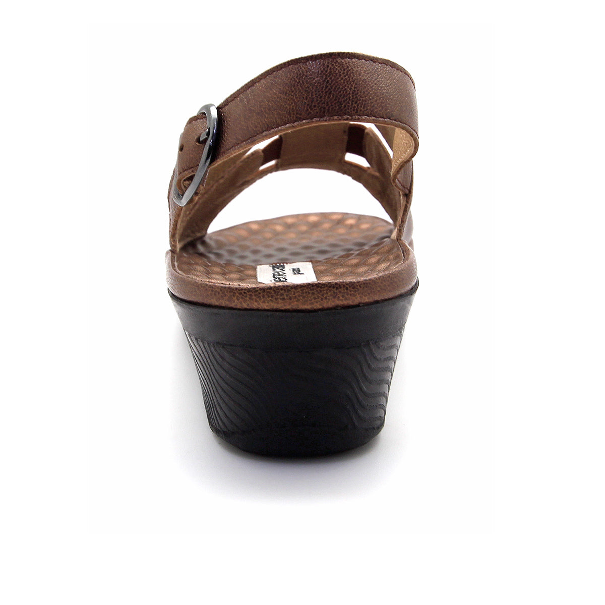 Pierre Cardin รองเท้าผู้หญิง รองเท้าแตะแบบลำลองหญิง รองเท้าส้นแบนแบบรัดส้น นุ่มสบาย ผลิตจากหนังแท้ สีบรอนซ์ทอง ไซส์ 21SS242