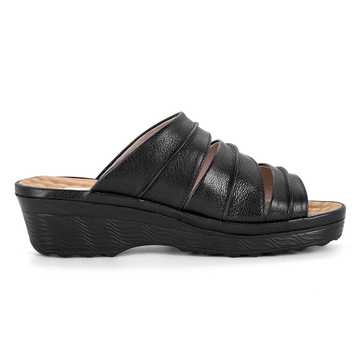 Pierre Cardin รองเท้าผู้หญิง รองเท้าแตะ รองเท้าแตะส้นแบน นุ่มสบาย ผลิตจากหนังแท้ สีน้ำตาล รุ่น22SS254