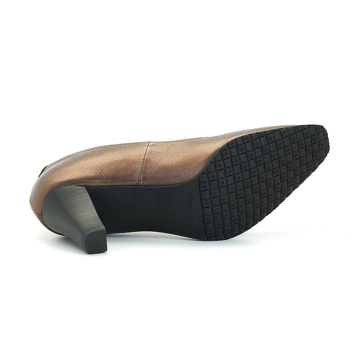 Pierre Cardin รองเท้าผู้หญิง รองเท้าส้นสูง รองเท้าส้นสูงทรง Pump นุ่มสบาย ผลิตจากหนังแท้ สีบรอนซ์ทอง ไซส์ 23WD314