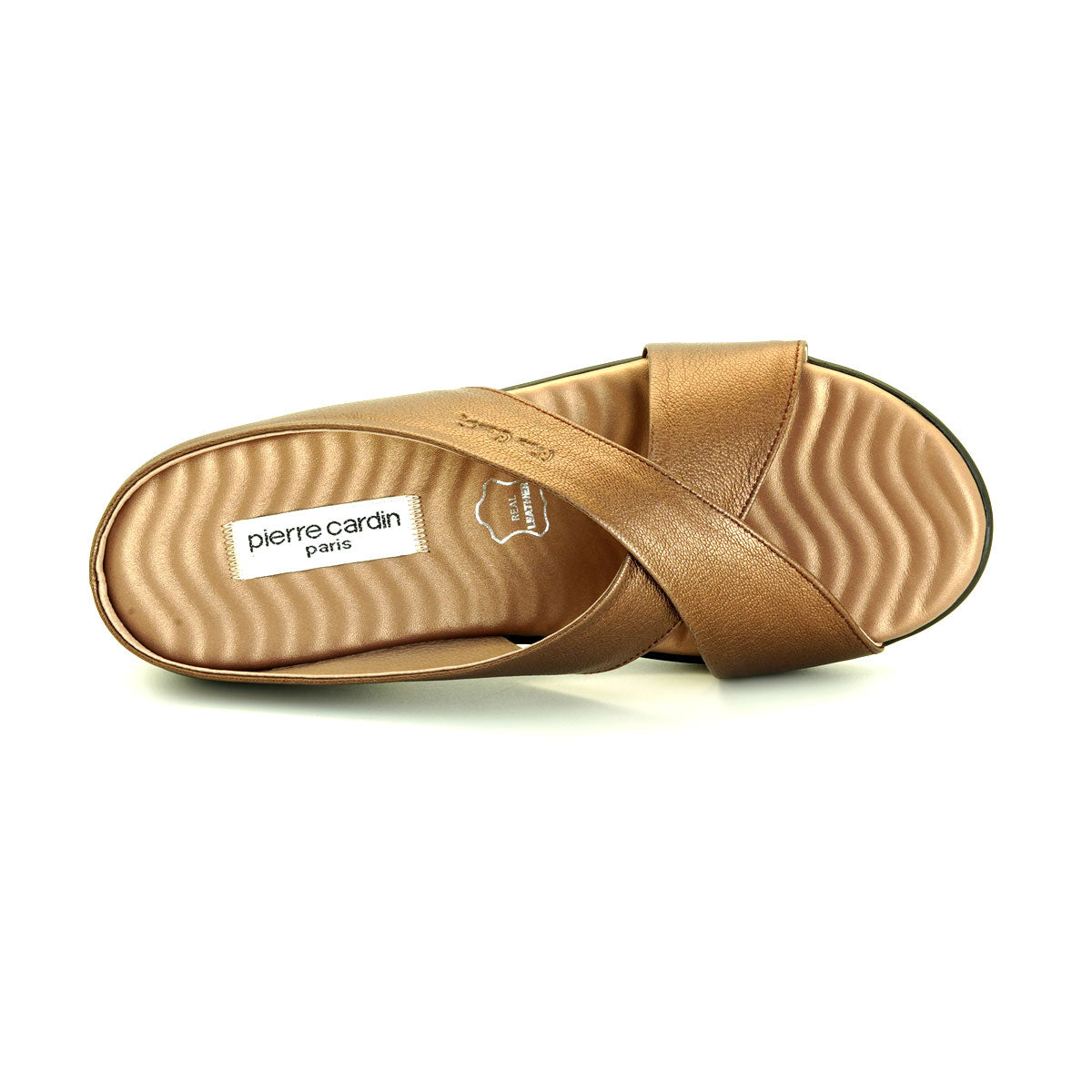 [Size 36-41] Pierre Cardin รองเท้าผู้หญิง ลำลอง ส้นแบน นุ่มสบาย ผลิตจากหนังแท้ สีดำ รุ่น 24WS362