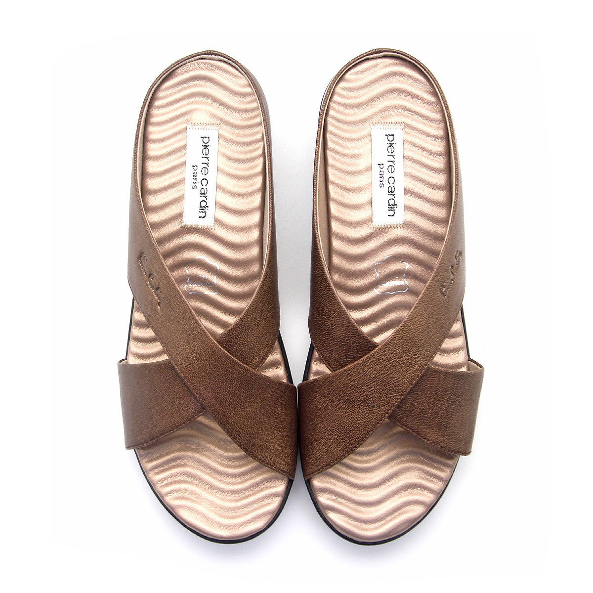 [Size 36-41] Pierre Cardin รองเท้าผู้หญิง ลำลอง ส้นแบน นุ่มสบาย ผลิตจากหนังแท้ สีดำ รุ่น 24WS362