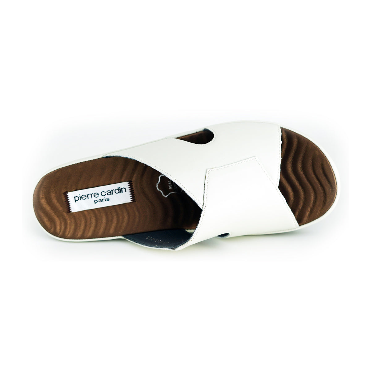 [Size 36-41] Pierre Cardin รองเท้าผู้หญิง รองเท้าแตะ ส้นแบน นุ่มสบาย ผลิตจากหนังแท้ สีดำ รุ่น 26WS413