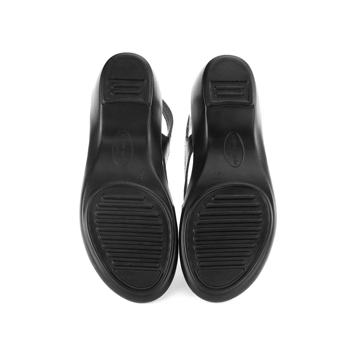 Pierre Cardin รองเท้าผู้หญิง รองเท้าแตะแบบลำลองหญิง รองเท้าส้นแบนแบบรัดส้น นุ่มสบาย ผลิตจากหนังแท้ สีแดง ไซส์ 36 37 38 39 40 รุ่น 27WS445