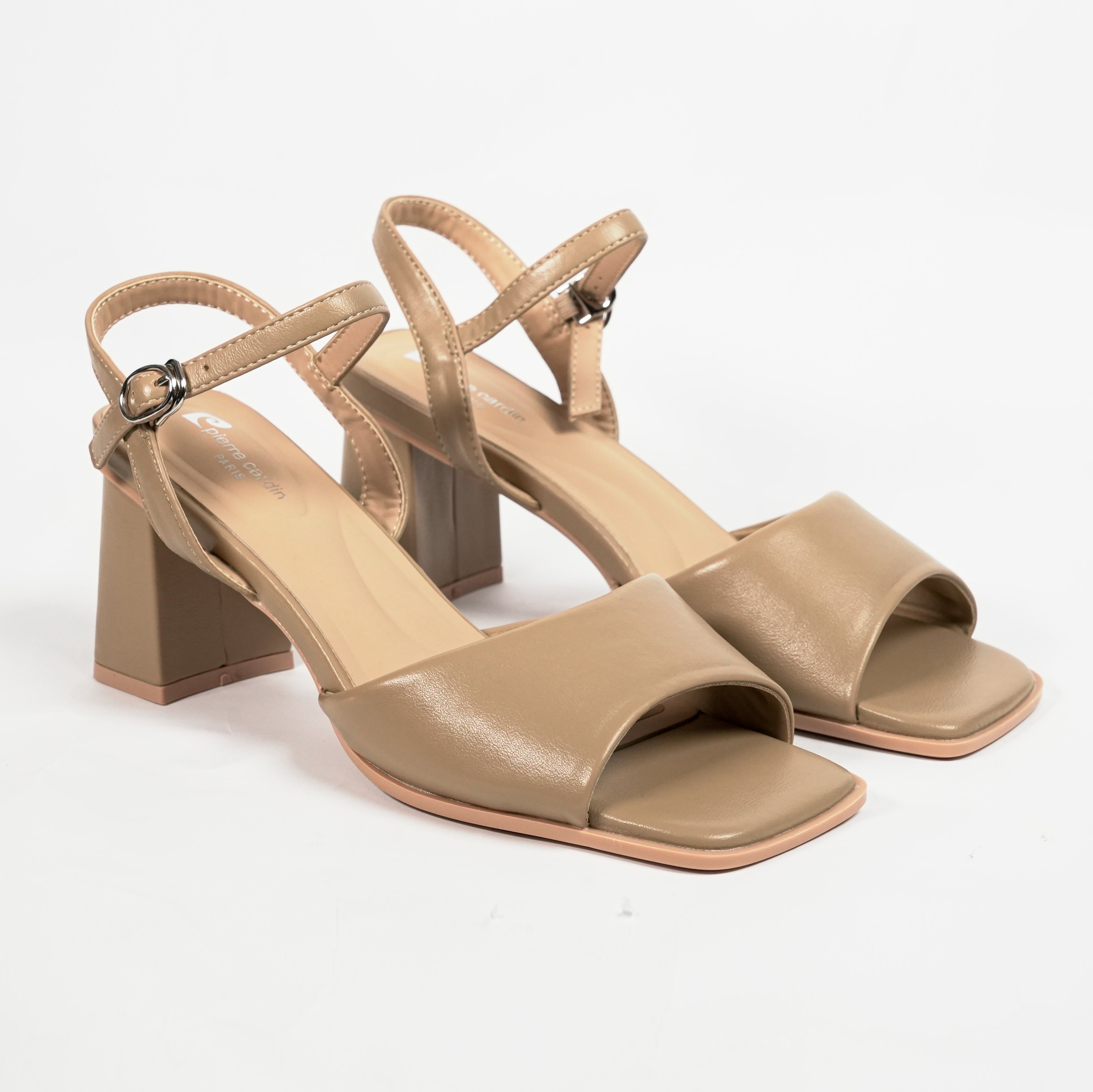รองเท้า Sandal ส้นสูงผู้หญิง Pierre Cardin หนังสังเคราะห์ สไตล์เรียบหรูทันสมัย ใส่สบาย แมตช์ง่าย – Women Shoes 55VM185