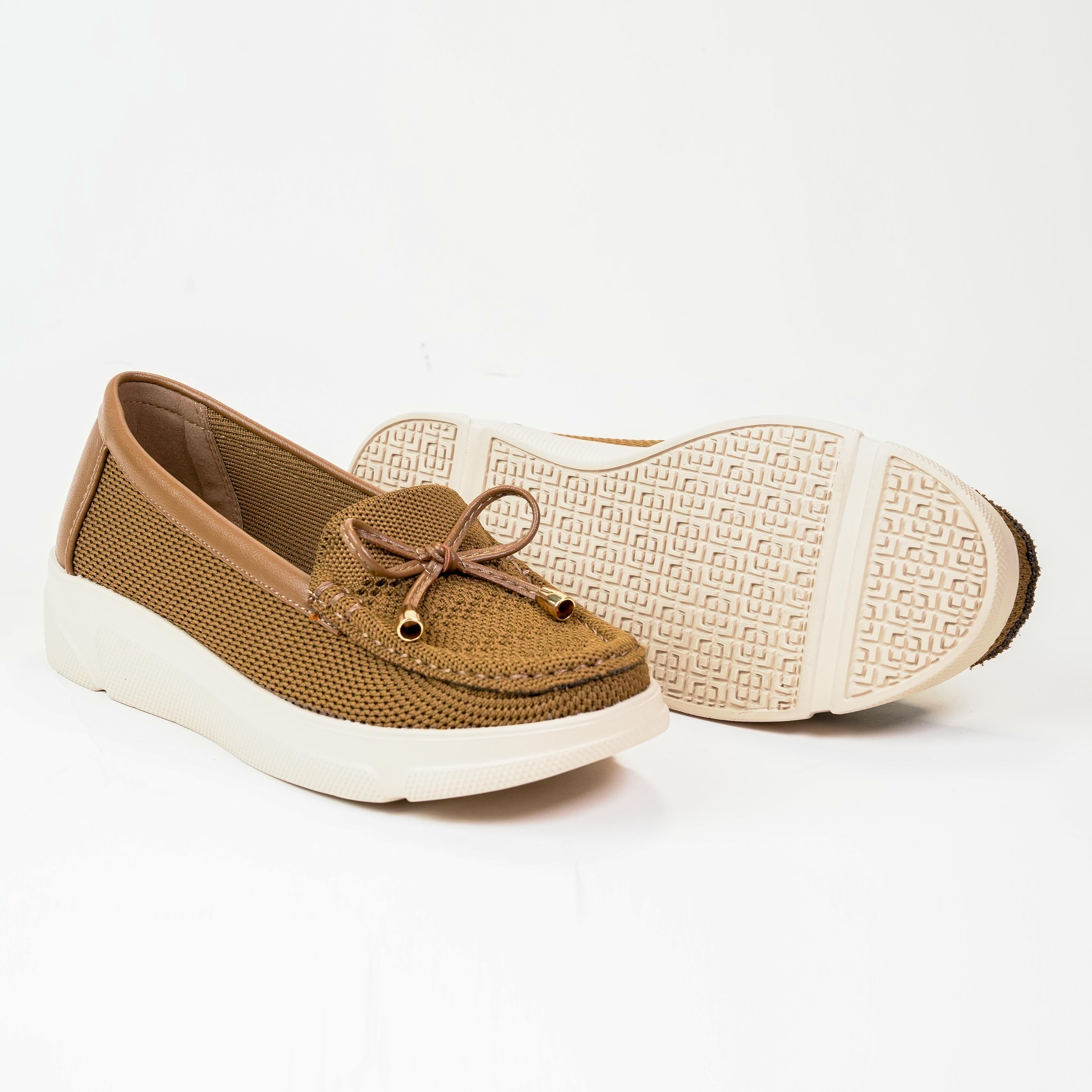 รองเท้า Loafer ผู้หญิง Pierre Cardin ผ้า Knit ผสมหนังสังเคราะห์ น้ำหนักเบา ระบายอากาศดี ใส่สบาย สไตล์โมเดิร์น – Women Shoes 55VD181