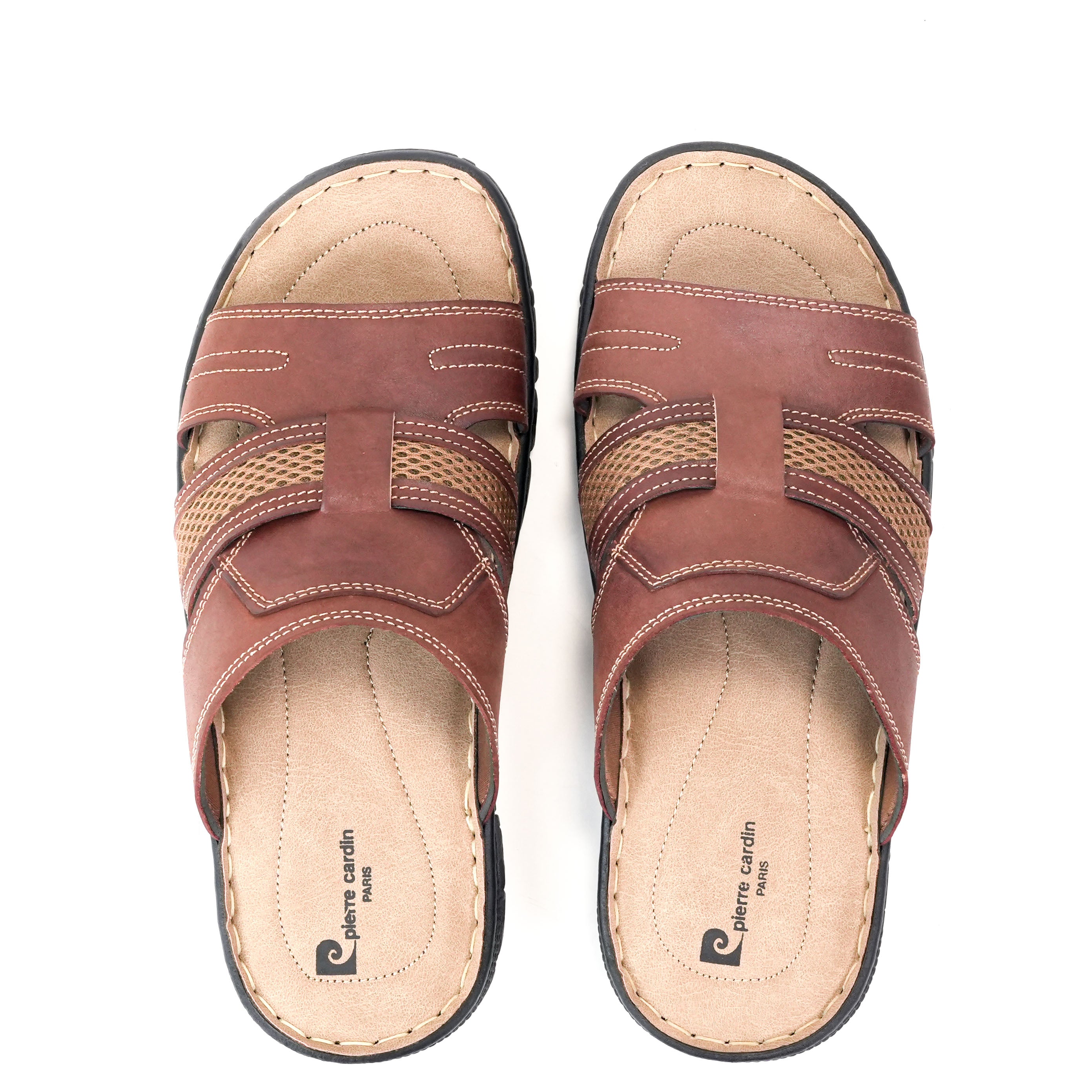 รองเท้า Sandal ผู้ชาย Pierre Cardin หนังแท้ ผสมตาข่าย ระบายอากาศดี ใส่สบาย ทนทาน – Men Shoes 75VS193