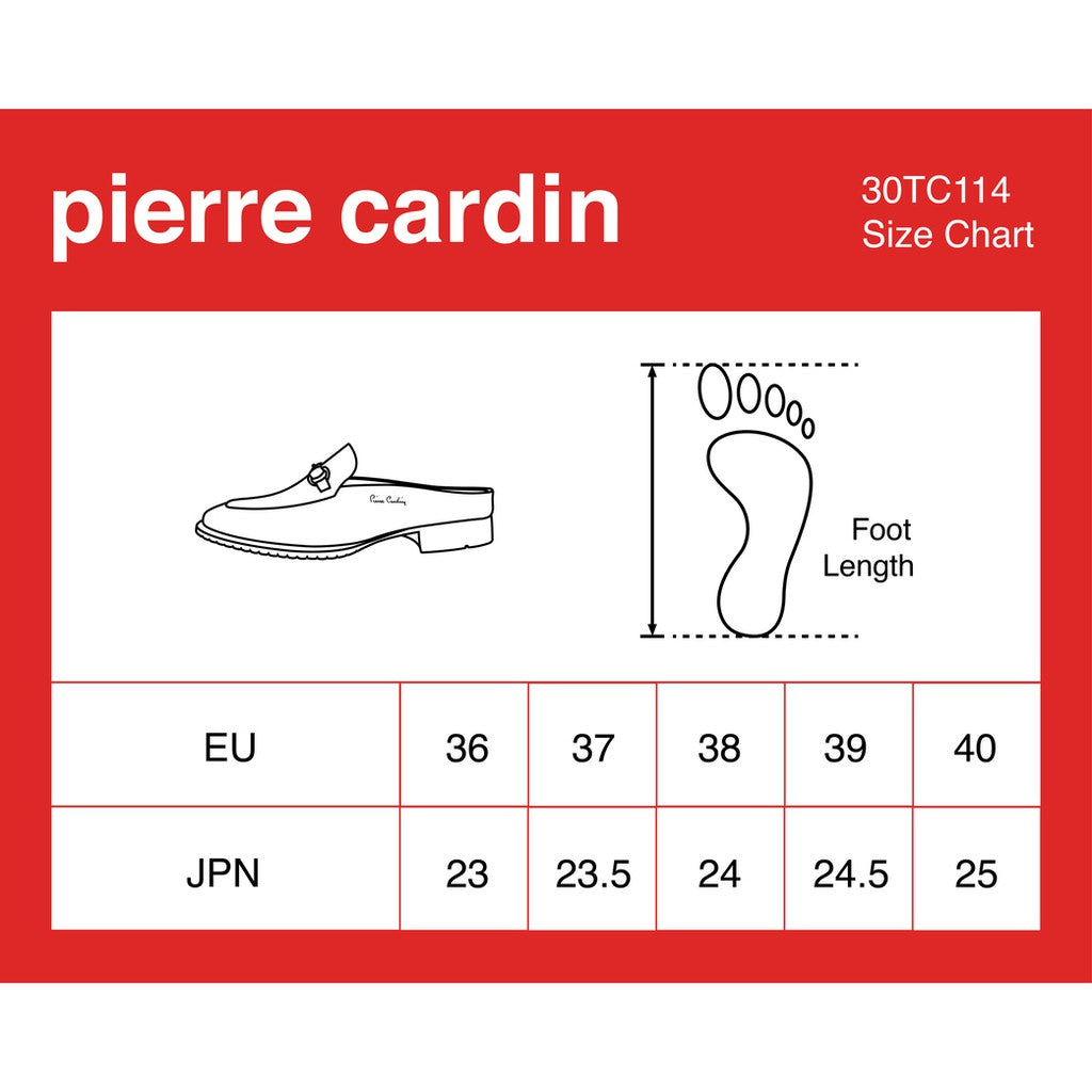 Pierre Cardin รองเท้าผู้หญิง รองเท้าส้นแบน เปิดส้น ผลิตจากหนังแท้ สีน้ำตาลอ่อน รุ่น 30TC114