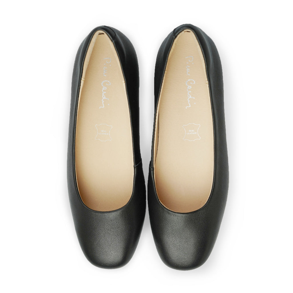 Pierre Cardin รองเท้าคัทชูผู้หญิง นุ่มสบาย ผลิตจากหนังแท้ สีดำ รุ่น 53AD146
