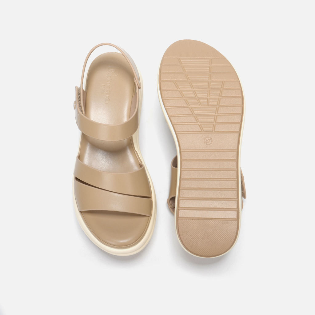 รองเท้าแซนดัลผู้หญิง Pierre Cardin หนังนุ่ม สายรัดหลังแฟชั่น ส้นสูง 5 ซม. เบาและสบาย รุ่น 256