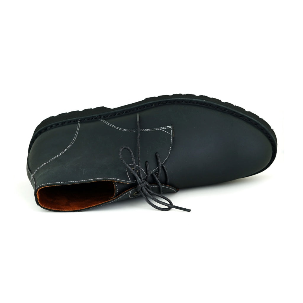 Pierre Cardin รองเท้าผู้ชาย รองเท้าบูท แบบสวมหุ้มข้อ, นุ่มสบาย ผลิตจากหนังแท้  สีดำ รุ่น 84JC172