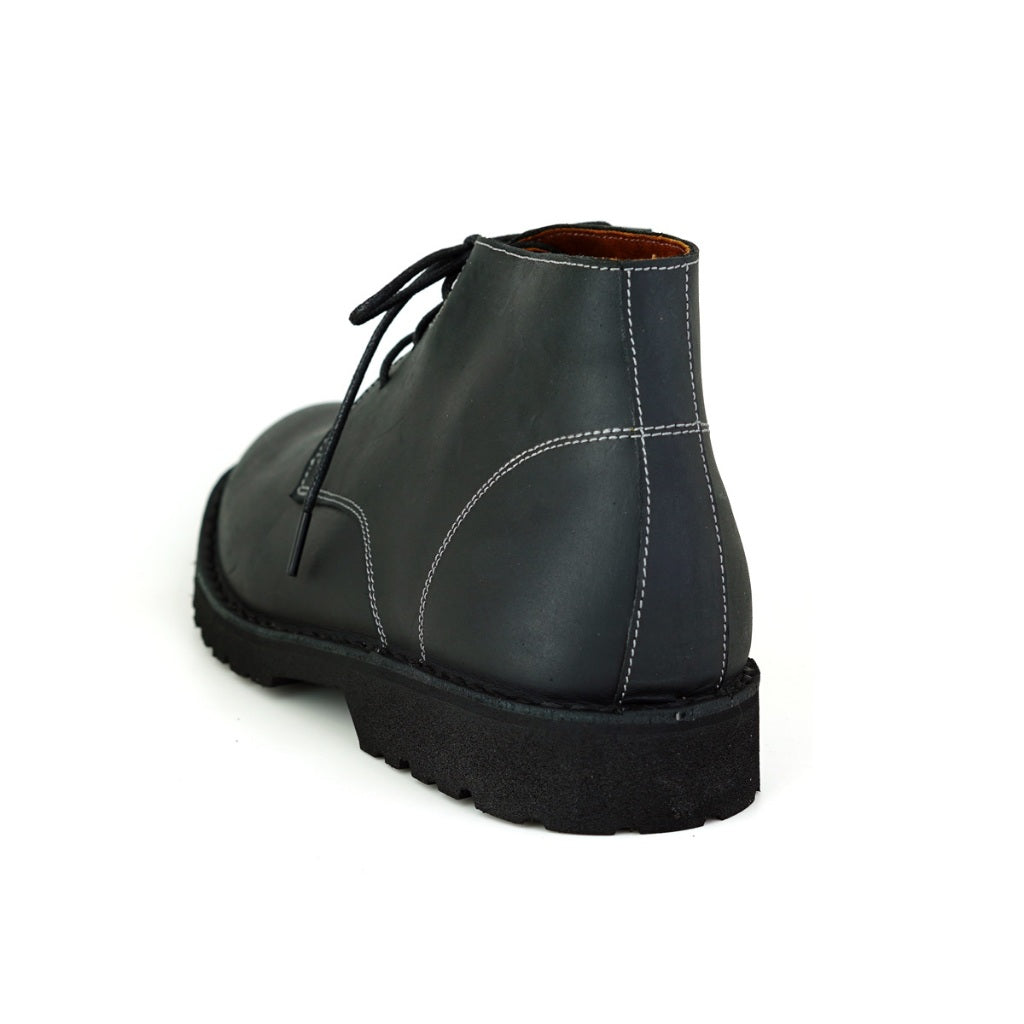 Pierre Cardin รองเท้าผู้ชาย รองเท้าบูท แบบสวมหุ้มข้อ, นุ่มสบาย ผลิตจากหนังแท้  สีดำ รุ่น 84JC172