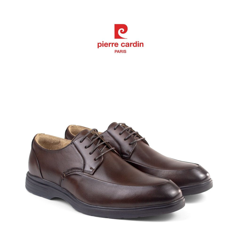 รองเท้าหนังผูกเชือกผู้ชาย Pierre Cardin หนังวัวแท้ พื้นยางกันลื่น สูง 3 ซม. รุ่น 788