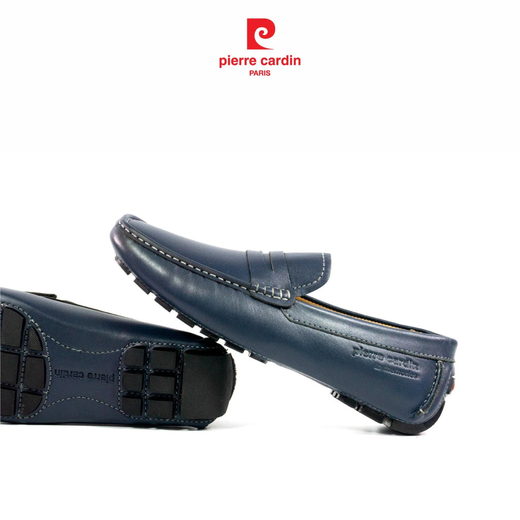 รองเท้าสวมผู้ชาย Pierre Cardin หนังวัวแท้ หนังนุ่มไม่ทำให้เจ็บเท้า ดีไซน์เดินตะเข็บเด่น พื้นยางกันลื่น รุ่น 503